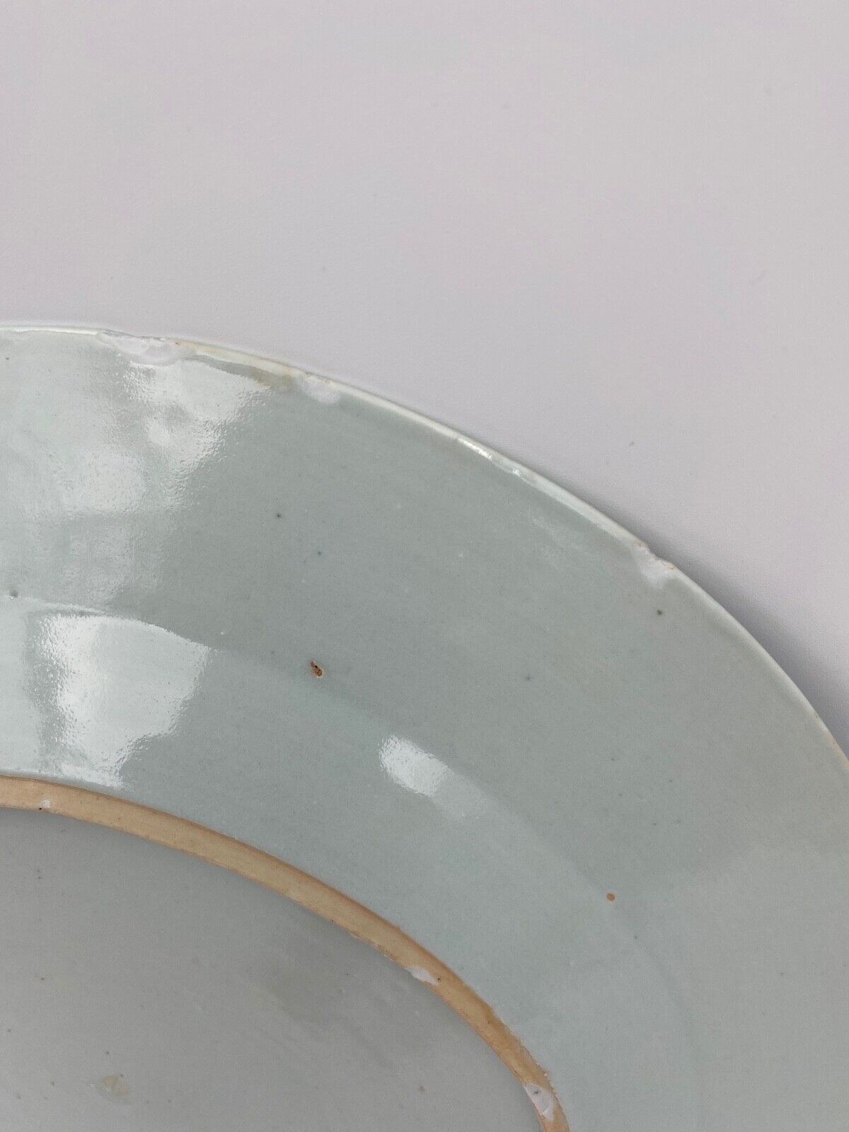 Plate in porcelain blue and white china xviii floral decoration