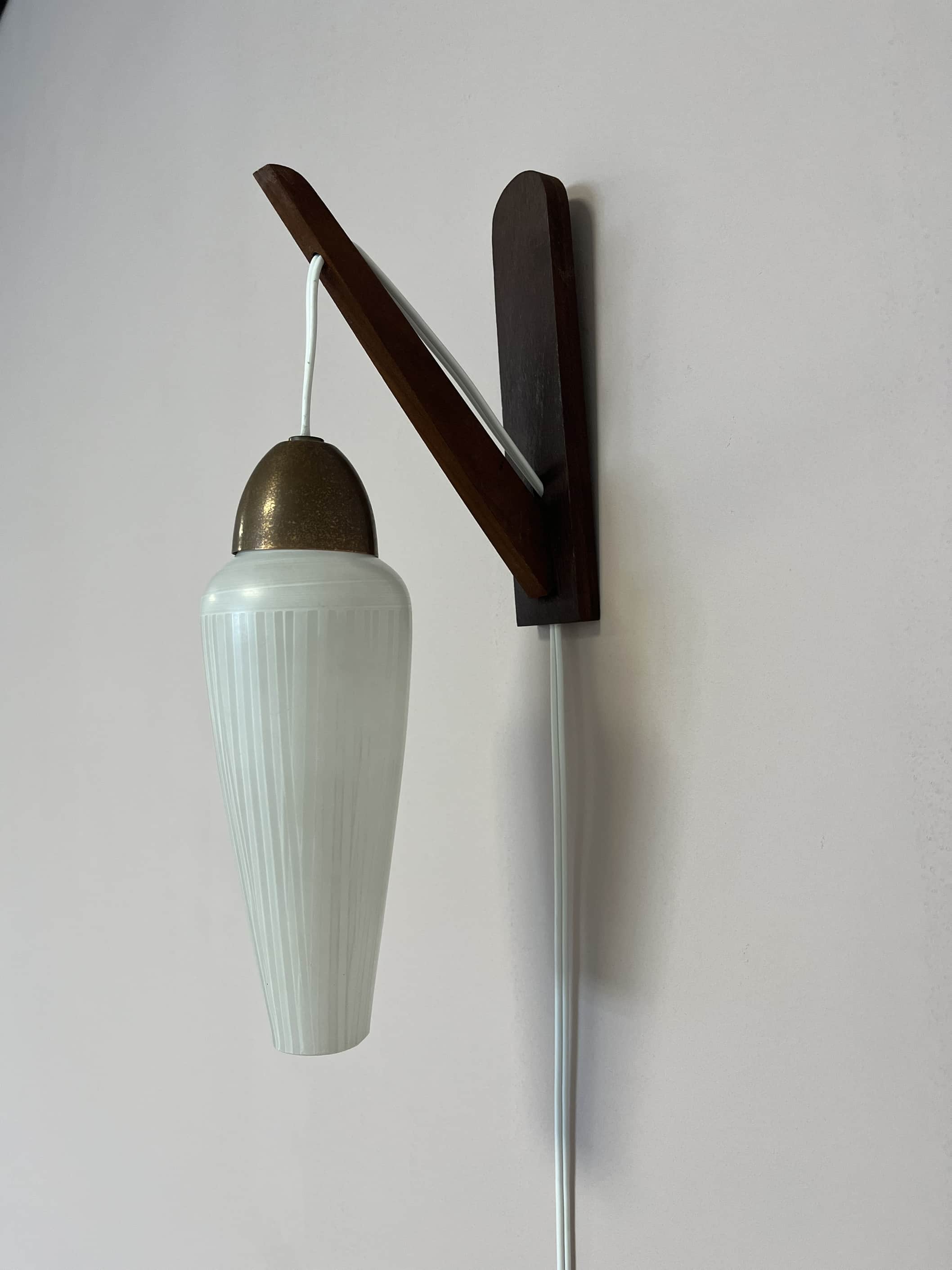 Vintage wall lamp glass danish design