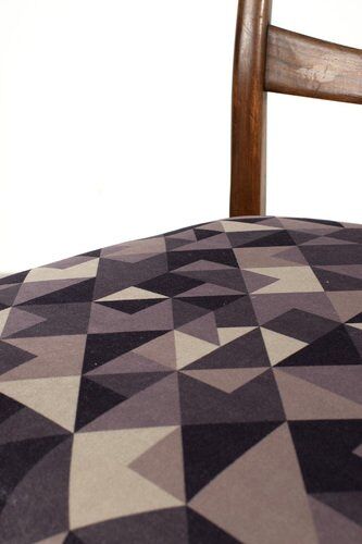 Chaises en tissu violet, ensemble de 2