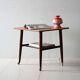 1960s Scandinavian coffee table with Vienna straw shelf