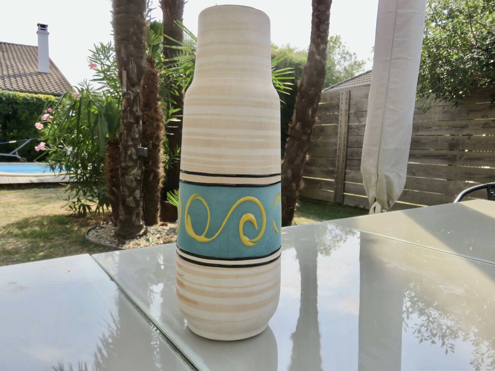 Ceramic vase with handle "W.Germany" 1970s