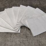 Serviettes de table anciennes damassées décor fleurs lot de9