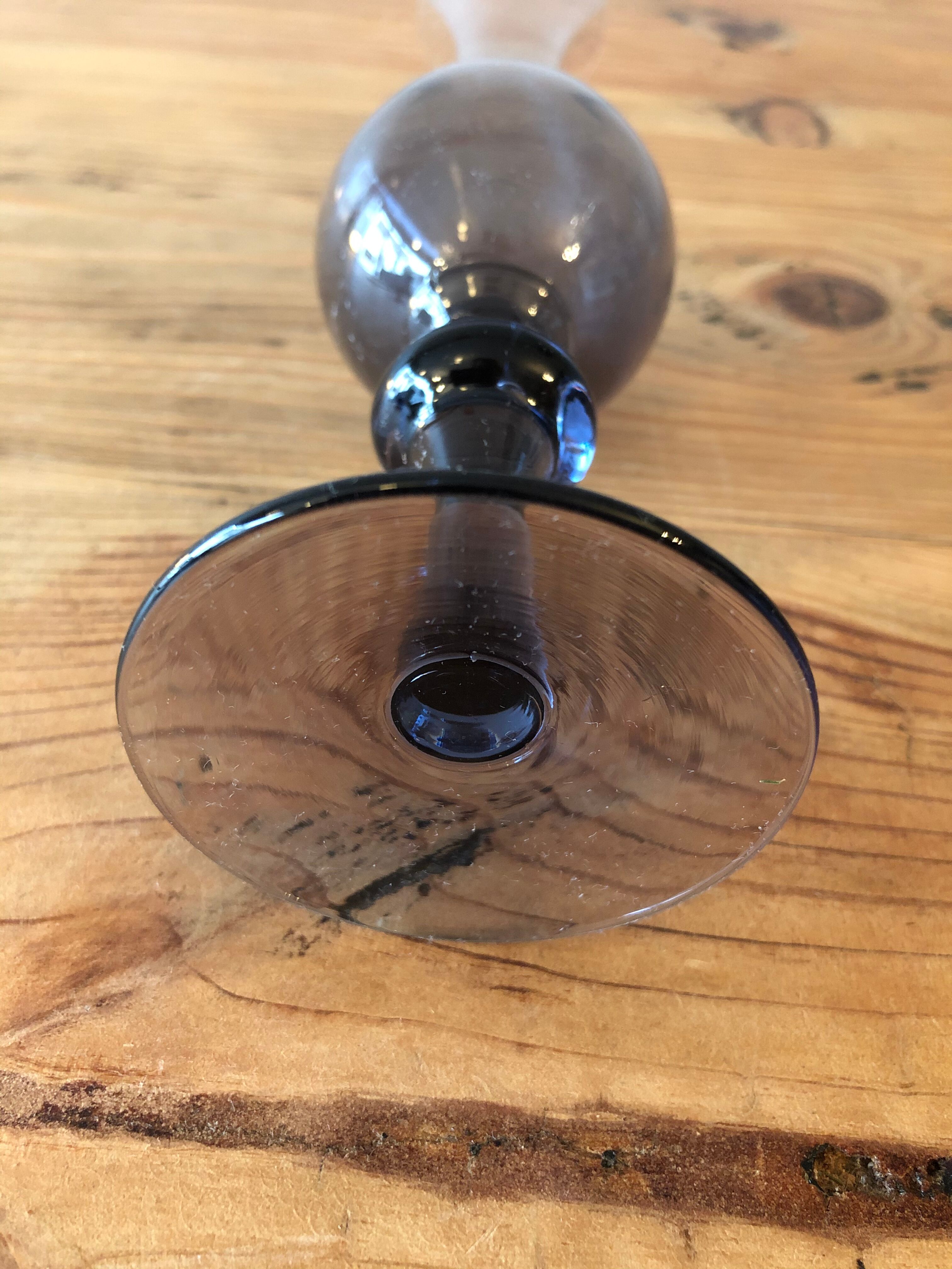 Old smoked glass vase