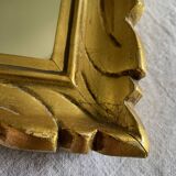 Vintage rectangular mirror in gilded wood h49 xl35