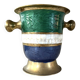 French Cloisonne cooler, Vintage Shell Inlay Barware Enamel Ice Bucket