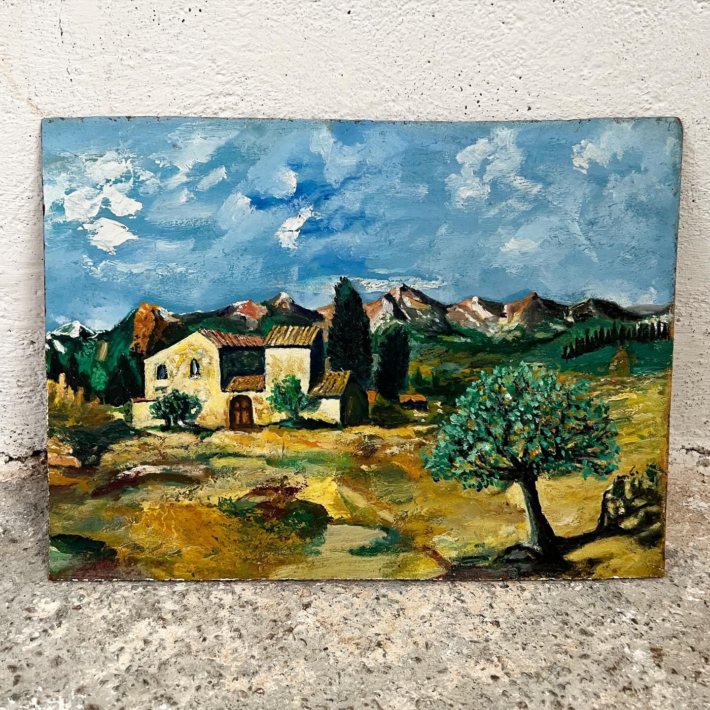 Provencal and pink landscape painting