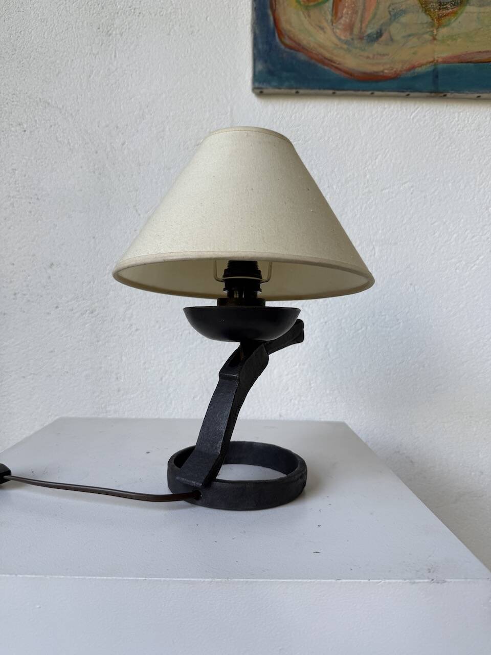 Brutalist metal lamp from the 50s