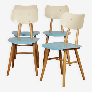 Set of 4 vintage chairs edited by Ton, 1960