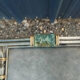 Vintage metal and glass side table