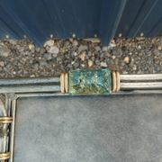 Vintage metal and glass side table