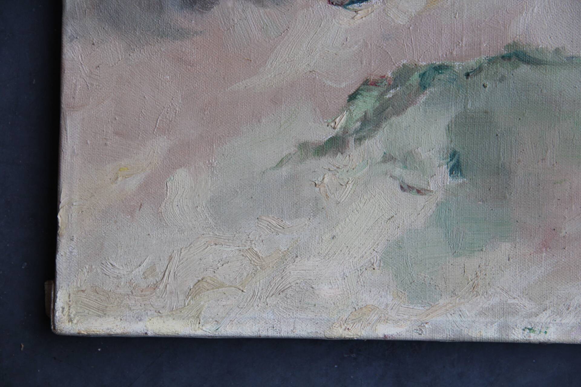 Small oil on canvas "A dune" 40 x 50