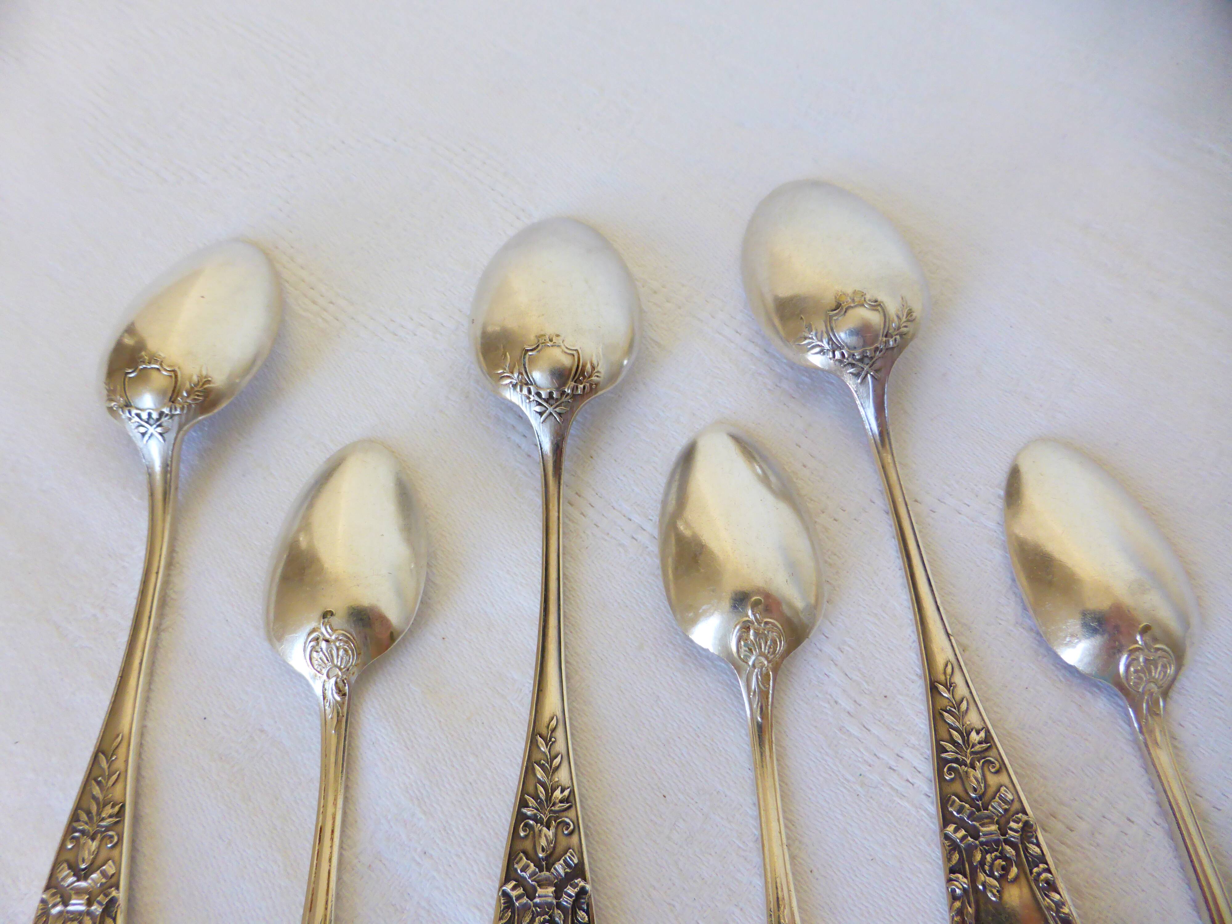 3 small spoons + 3 vintage silver-plated metal mocha spoons