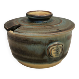 Lovely small ceramic sugar/jam jar, designed by Danish Jette Hellerøe 1970s.