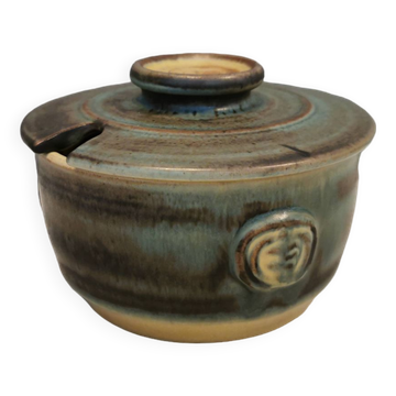 Lovely small ceramic sugar/jam jar, designed by Danish Jette Hellerøe 1970s.