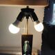 Lampe égyptienne osiris  bronze teck vintage  avec ecrin