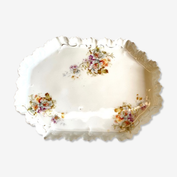 Old tray in floral pattern biscuit