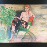 Painting woman in the garden