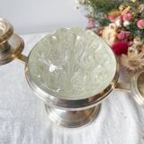 Candlestick spikes flowers silver metal goldsmith from France