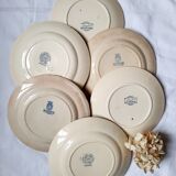 Antique dessert plates mismatched iron earth