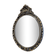 Old black and gold patinated oval mirror louis xv style
