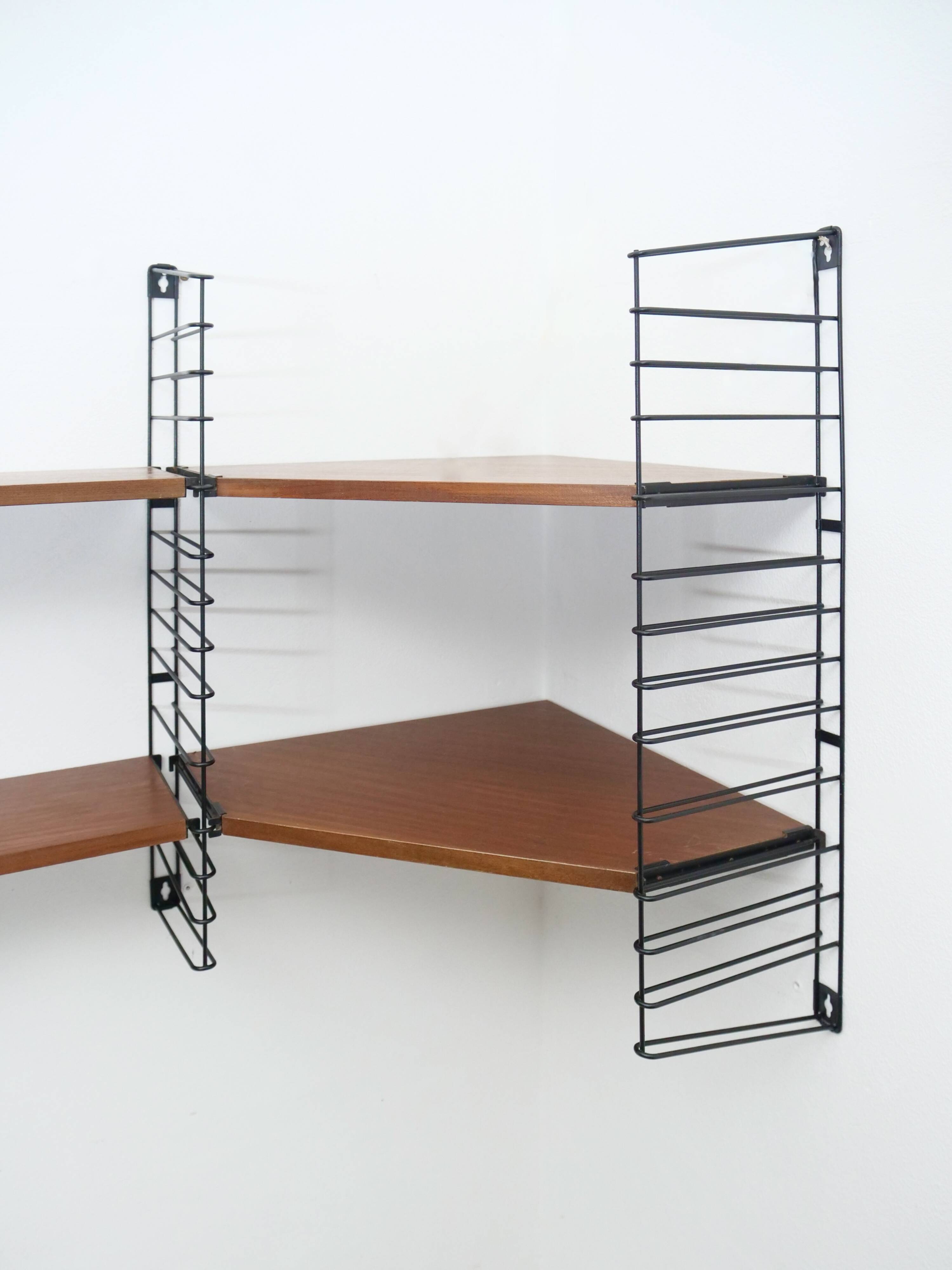 Corner wall shelf Tomado in teak wood