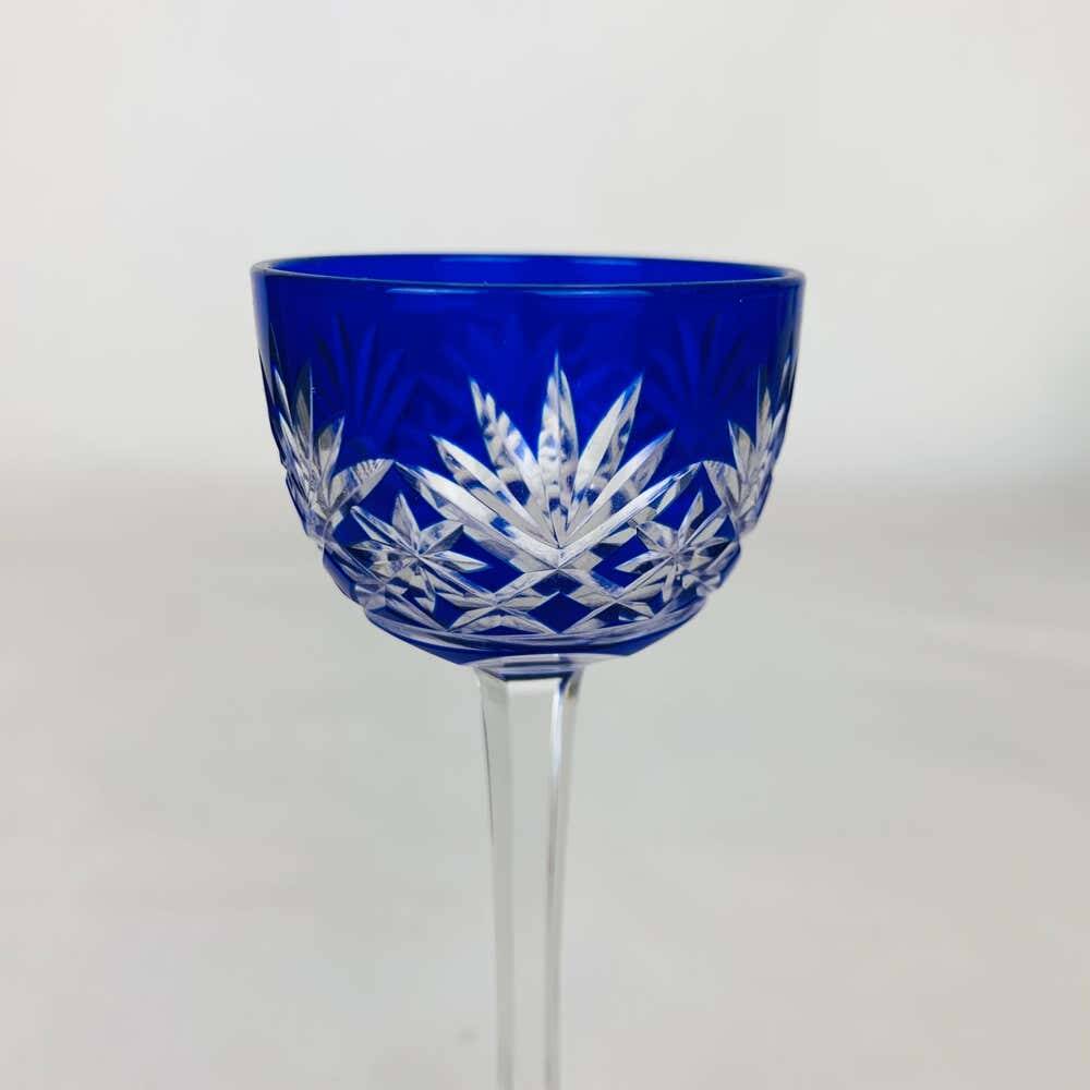 6 verres à liqueur Saint Louis modèle Massenet, colorés