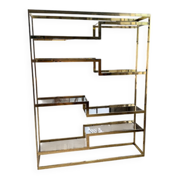 Etagère laiton 1970 Belgo Chrom regency