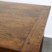 antique French oak dining table with 3 drawers and an exquisite patina