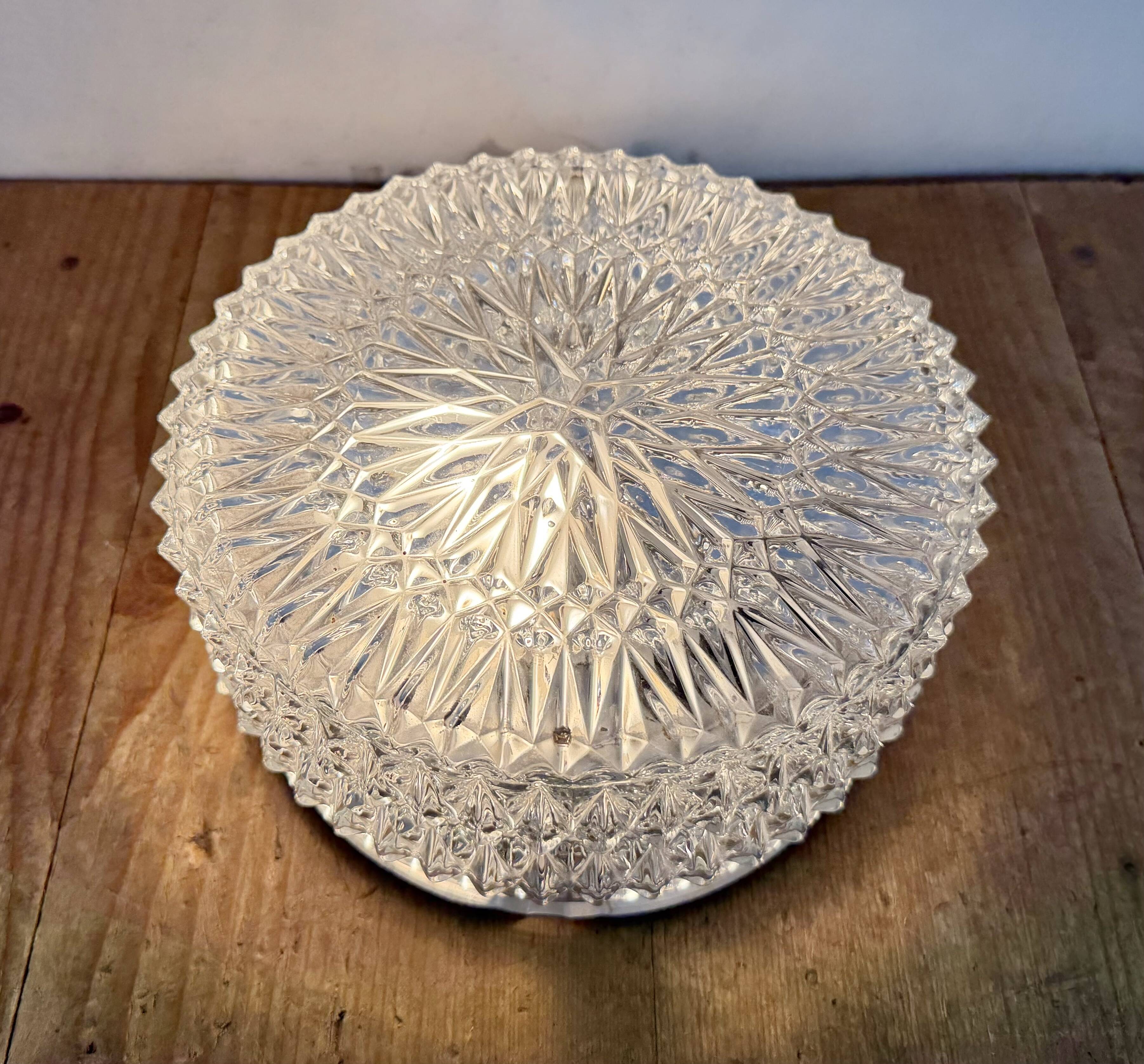 Vintage Glass Wall Or Ceiling Light, 1970s