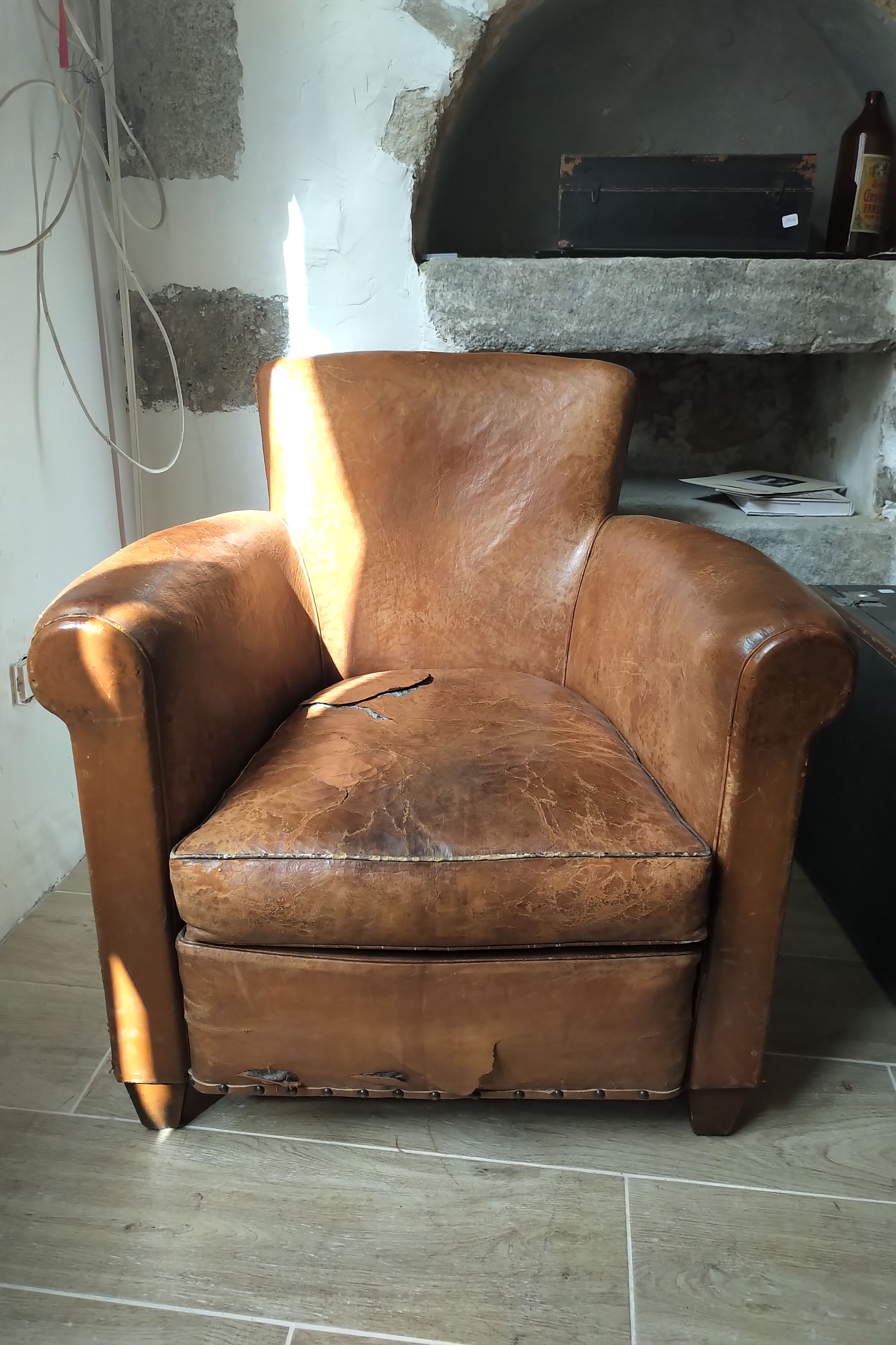 Fauteuil club en cuir