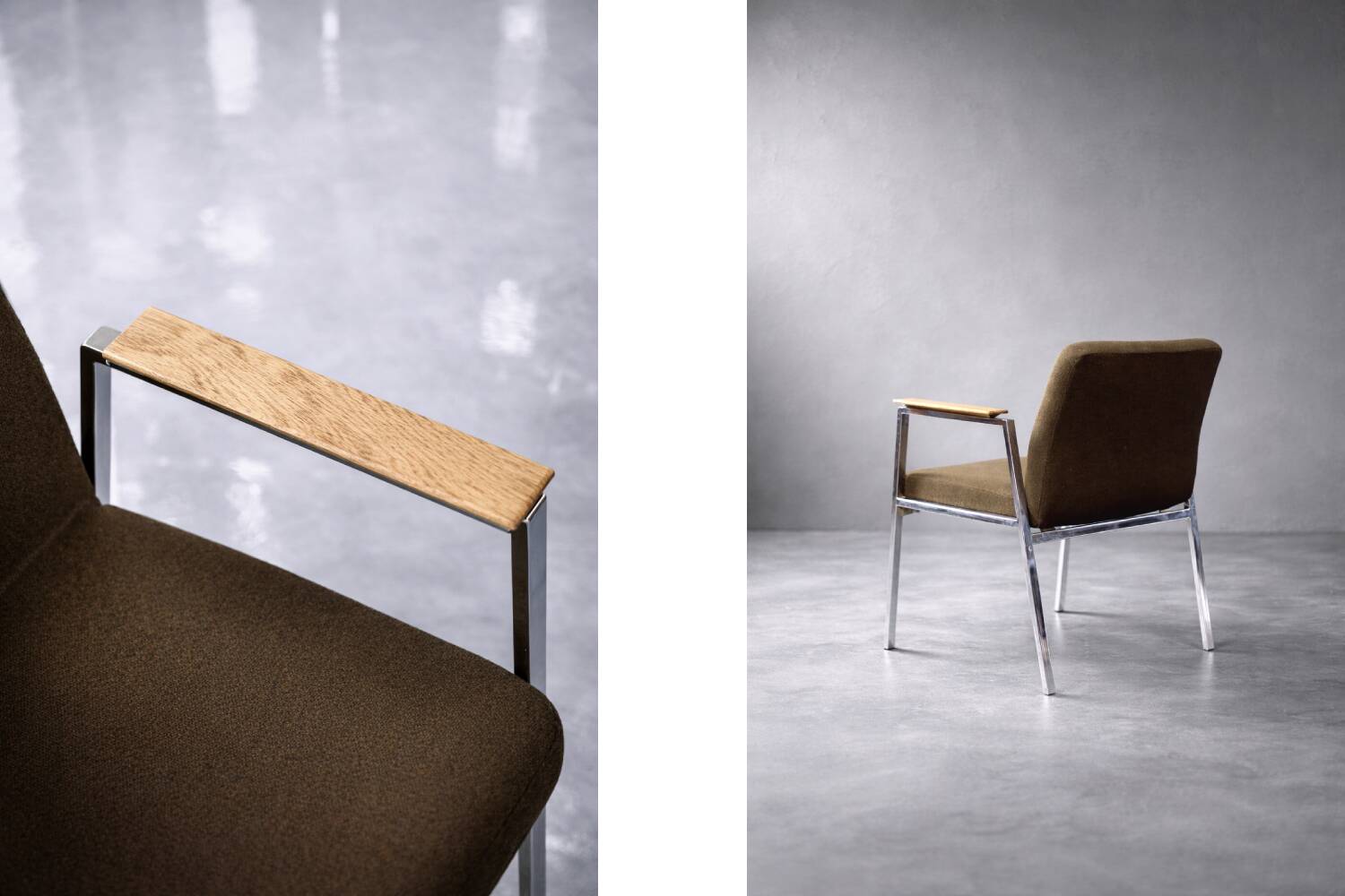 Vintage Mid-Century Modern German Brown Conference Chair from Drabert, 1970