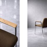 Vintage Mid-Century Modern German Brown Conference Chair from Drabert, 1970