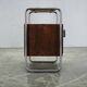 Bauhaus Oak and Chrome Tubular Nightstand, Czechoslovakia 1940s