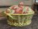 Strawberry basket in Sarreguemines slipware from the 1930s.