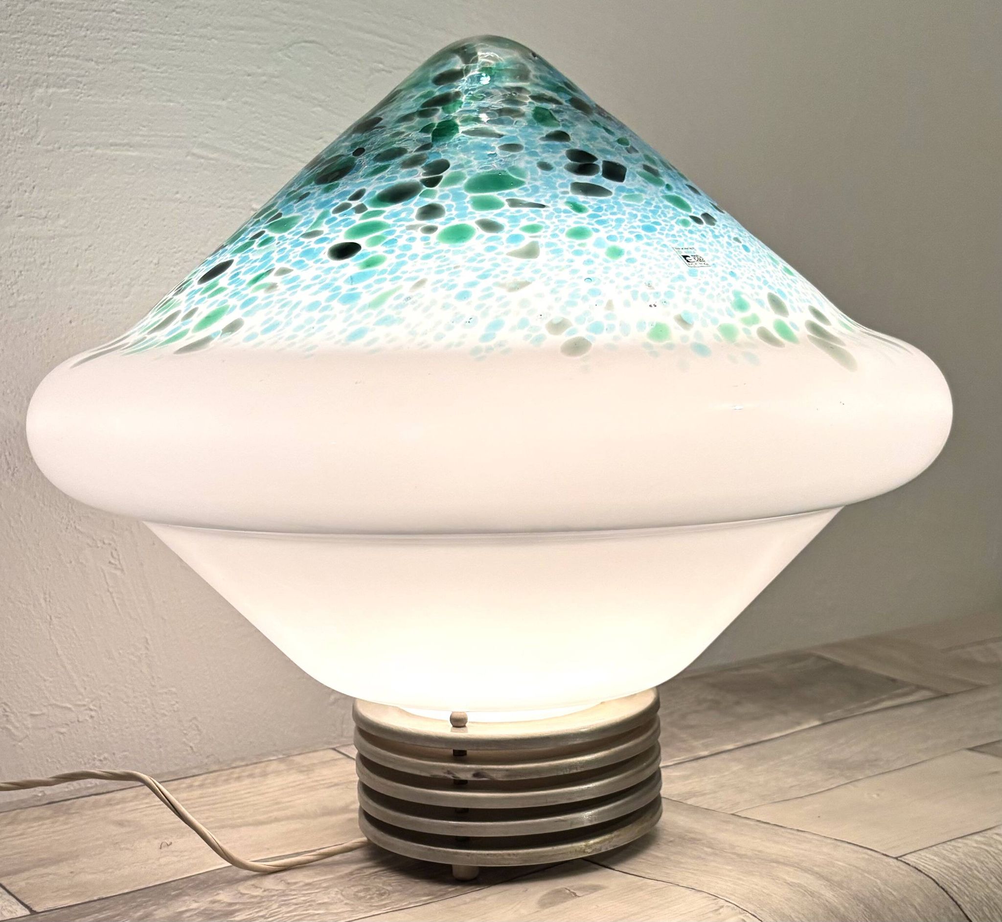 Grande lampe Murano Fratelli Toso - Étiquette originale - Space Age