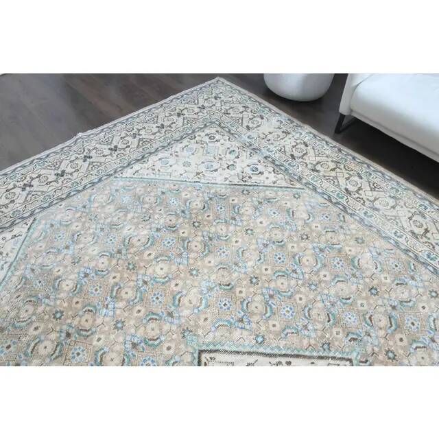 1970s Vintage Persian Handmade Wool Cotton Brown Area Rug 292x400