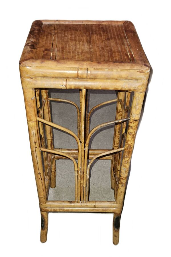 Sellette carree haute en bambou vintage