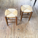 Pair of straw stools