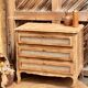 Antique oak commode with cane work - 3 drawers