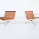 Pair of lounge chairs steel and rattan Gelderland The Netherlands 1964