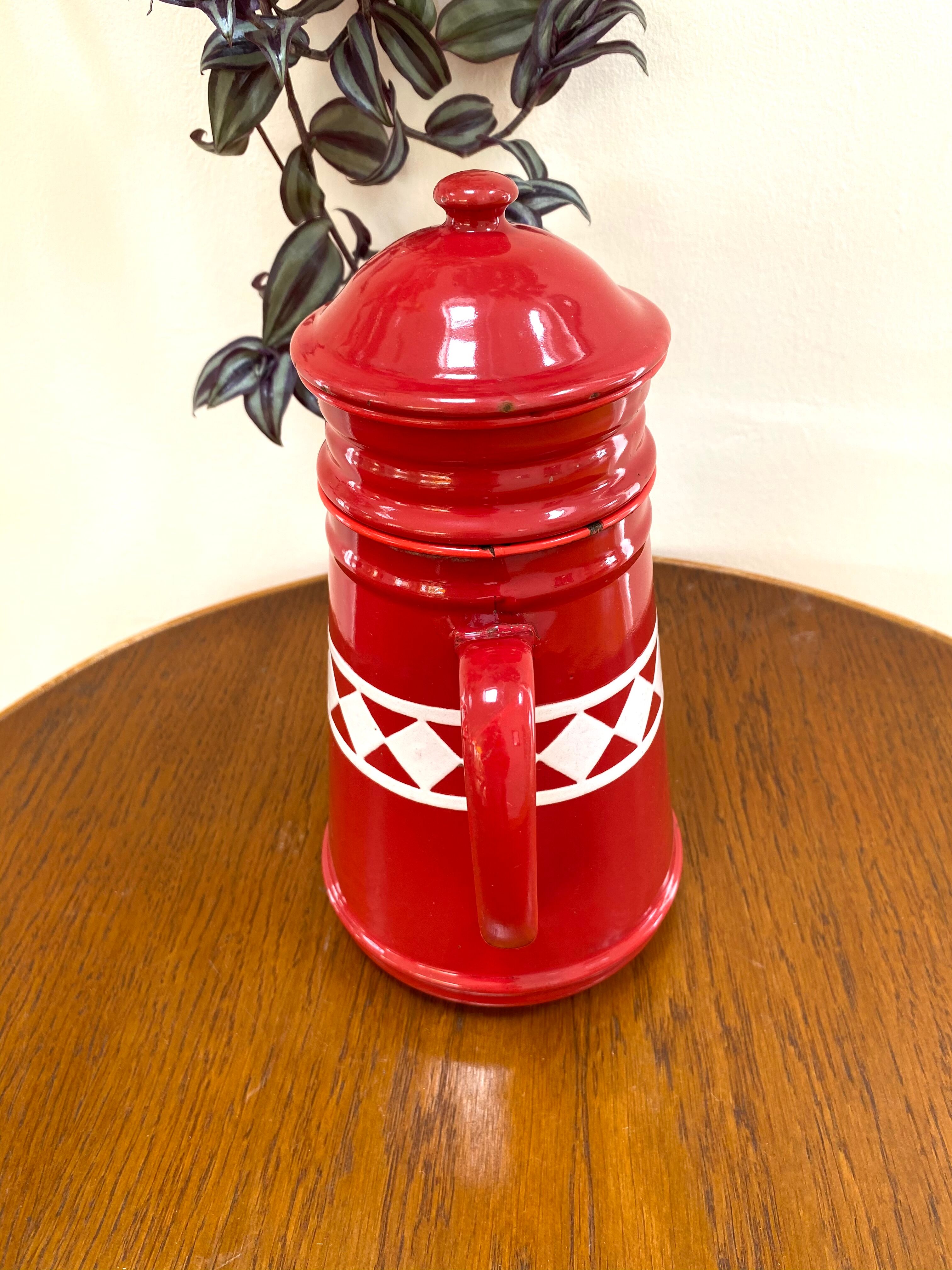 Old enamelled coffee maker from the 60s