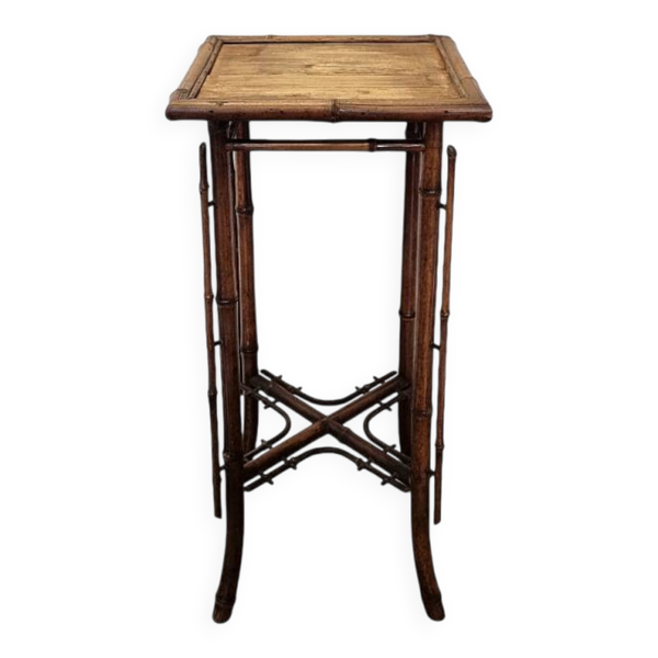 Table en bambou français Art Nouveau, fin des années 1800