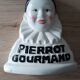 Advertising lollipop display with gourmet Pierrot bust in porcelain