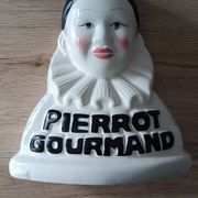 Advertising lollipop display with gourmet Pierrot bust in porcelain