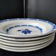 Set of 6 mismatched hollow plates in opaque porcelain from Badonviller