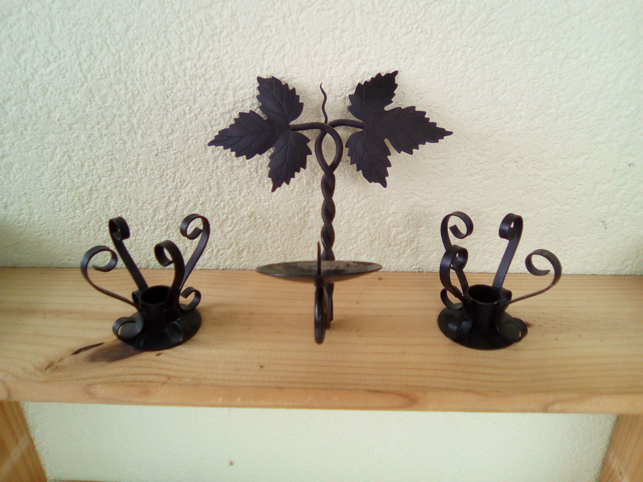 Wrought iron candlesticks year 60 vintage.