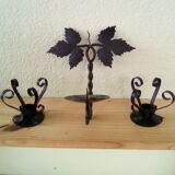 Wrought iron candlesticks year 60 vintage.