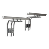 Pair of vintage Lumière Studio glass wall lights, chrome-plated metal, France 1970