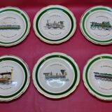 6 plates from the le chemin de fer collection gien france