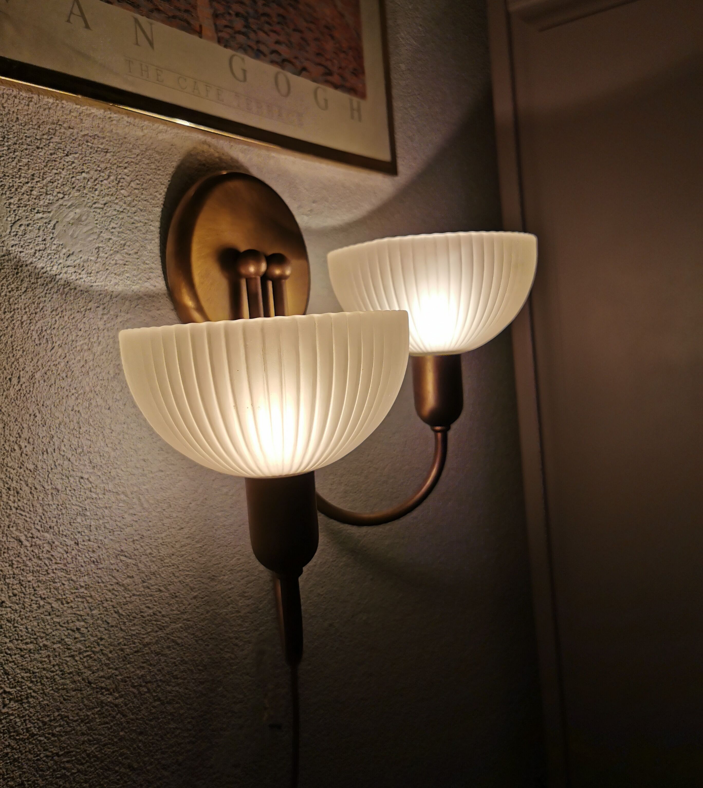 Vintage wall lamp Steinhauer gold, eighties